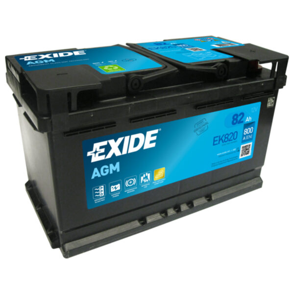EXIDE AGM Start-Stop Akumulator 12V 82Ah 800A (EK820) desno+