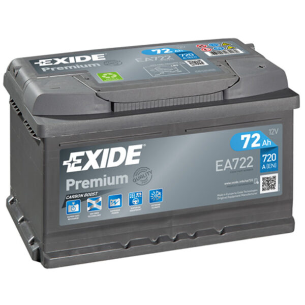 EXIDE Premium Akumulator 12V 72Ah 720A (EA722) desno+